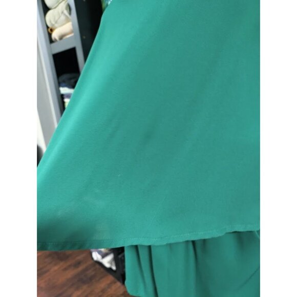 Gibson x Living in Yellow Dahlia Sleeveless Layered Romper Green Women's Size S - Picture 6 of 16